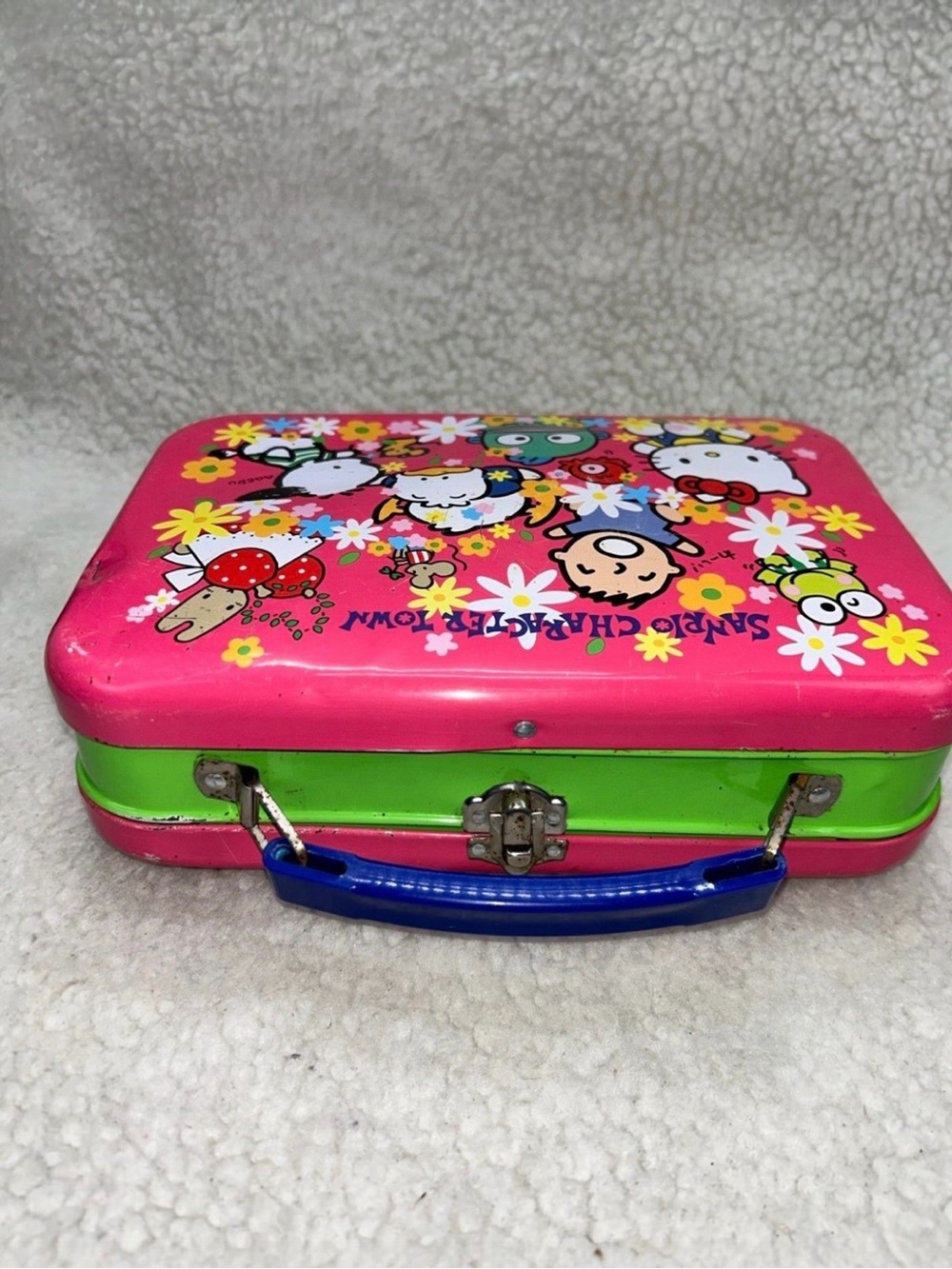 Sanrio Character Town 1992 Original Metal Lunch Box Pink Vintage Kawaii READ 9.5 - Picture 10 of 12